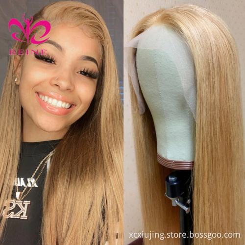 REINE best price double human hair 27# lace front wig,Raw human hair lace frontal wig ,100% fashion wig human hair lace front